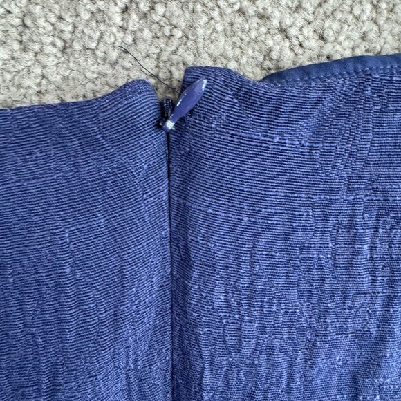 Banana Republic Empire‎ Waist Blue Sleeveless Peplum Top Womens 6 Zip Back Shirt - Picture 5 of 7